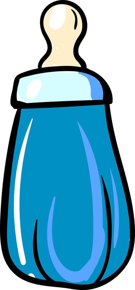 Baby bottle, illustration, vector on white background.