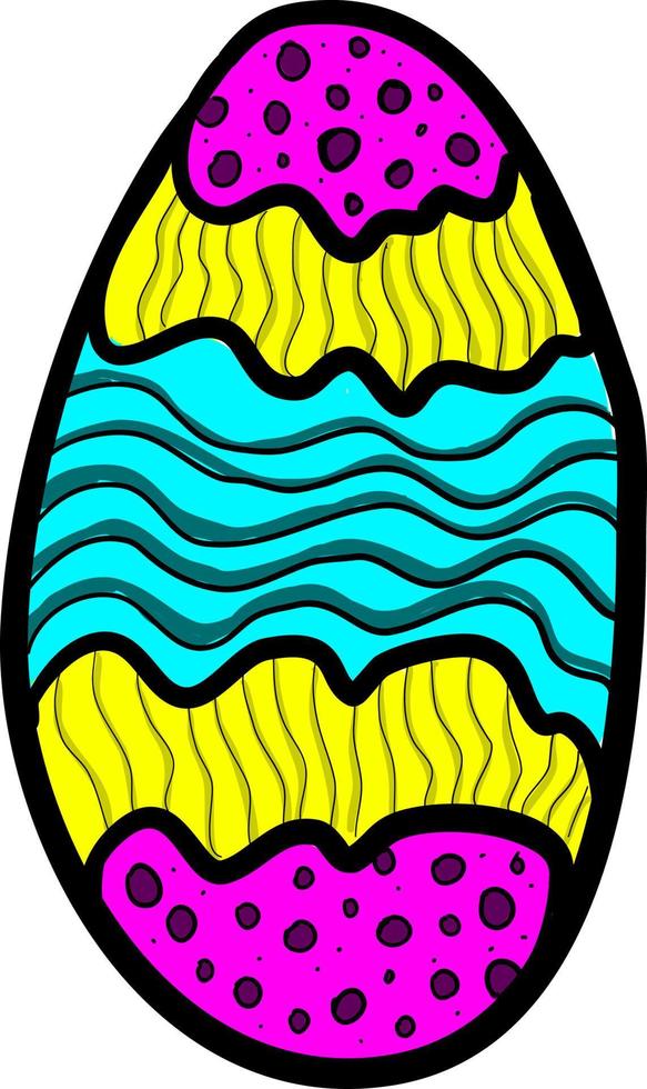 lindo huevo de pascua, ilustración, vector sobre fondo blanco