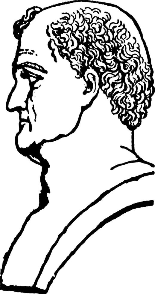 Emperor Titus Flavius Vespasian, vintage illustration vector