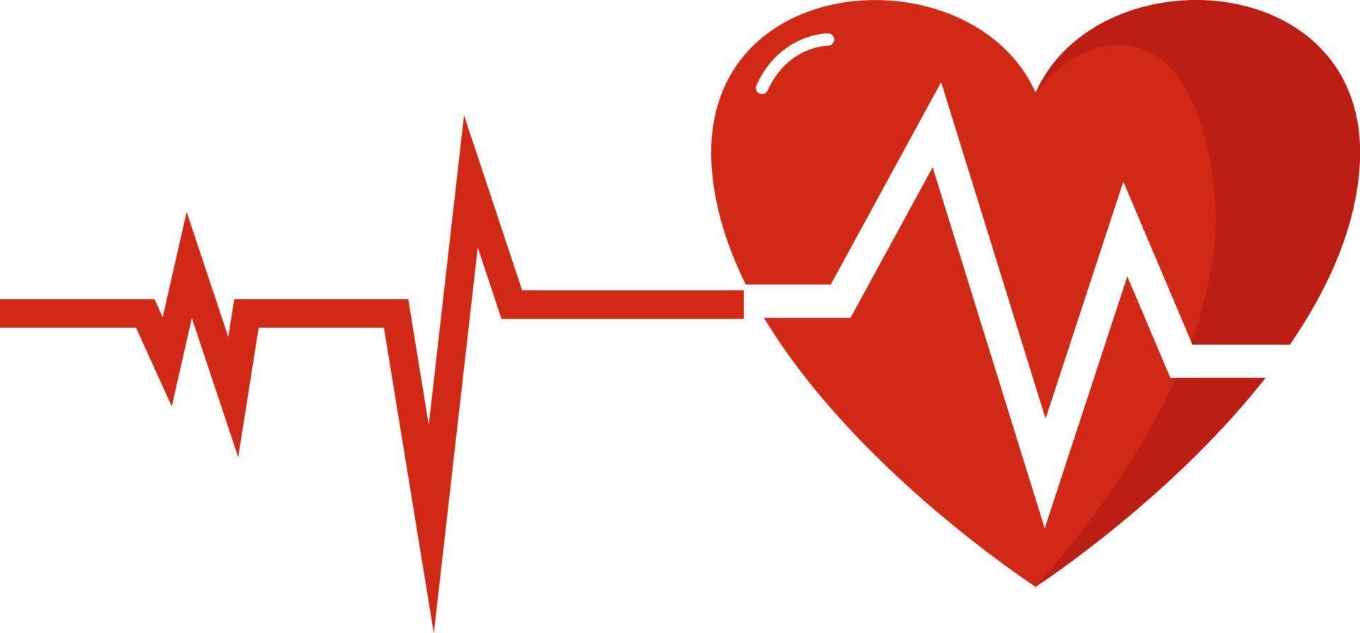 heartbeat, illustration, vector on white background.