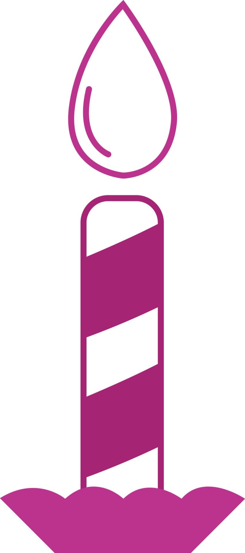 One pink candle, illustration, vector on white background. 13818098