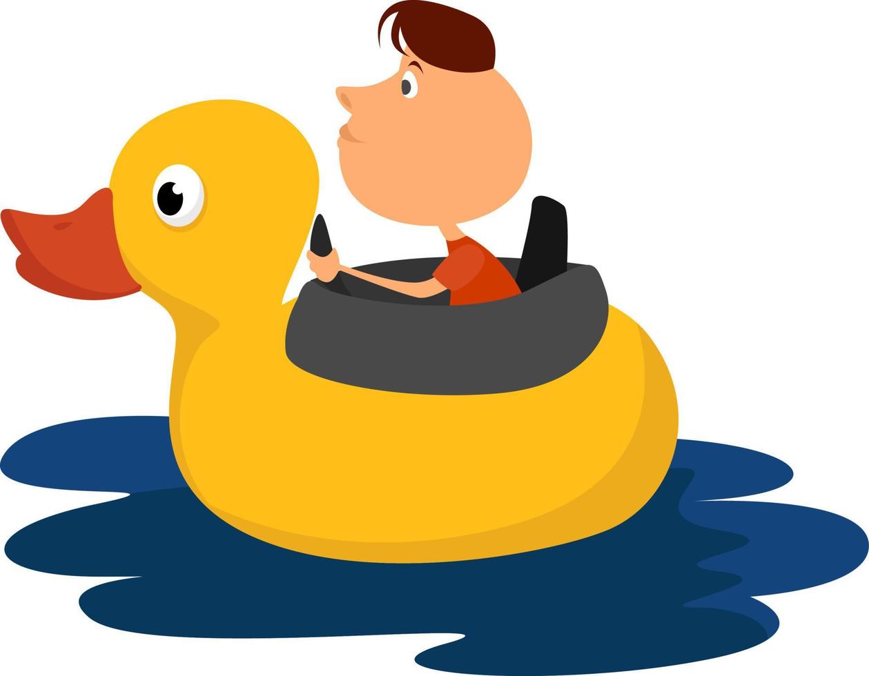 Duck boat, illustration, vector on white background