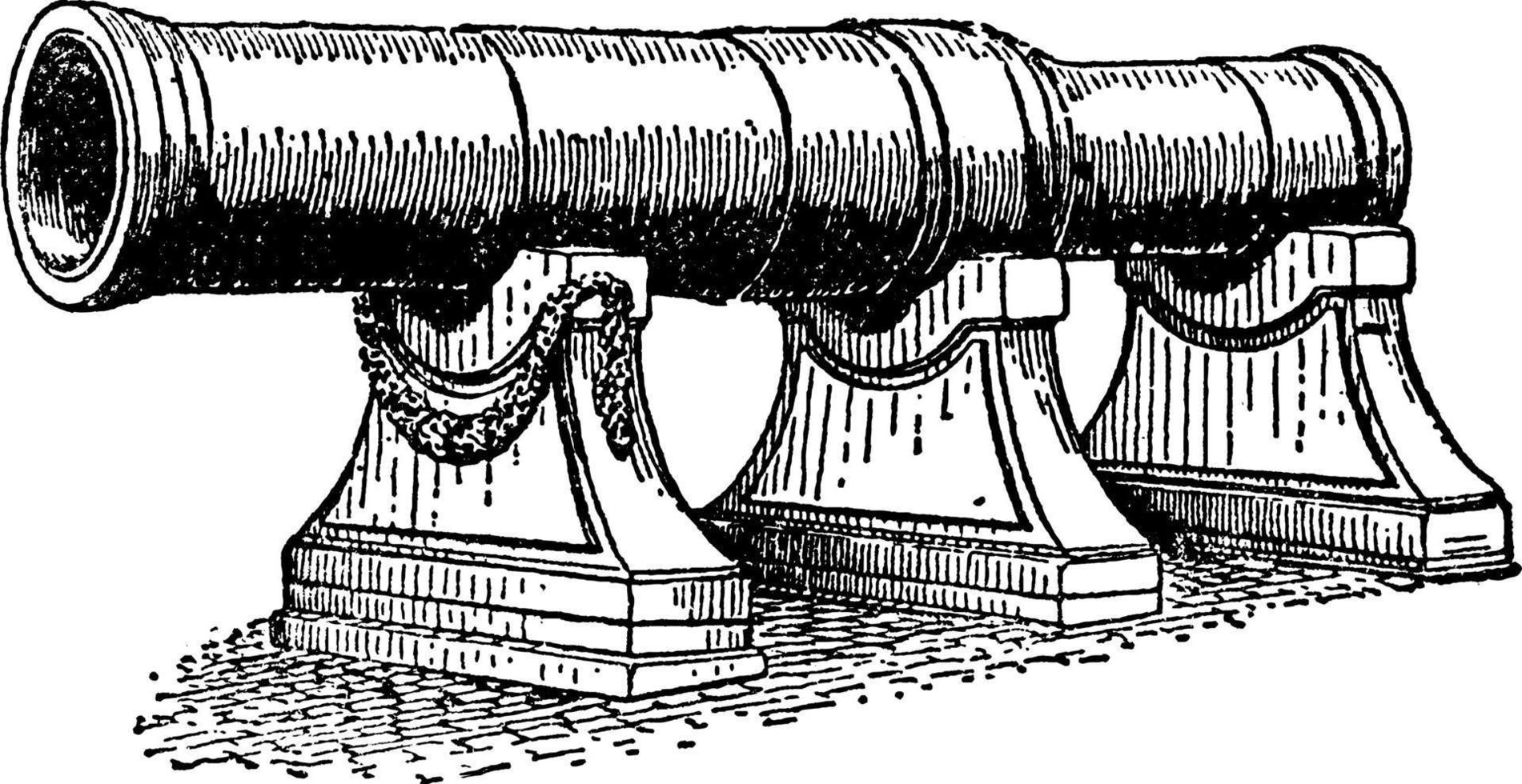 Cannon, vintage illustration. vector