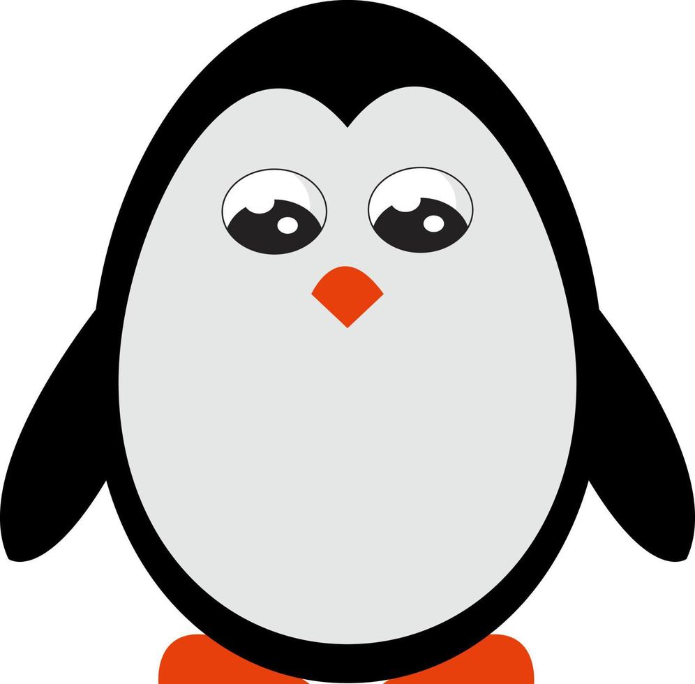 Cute little penguin, illustration, vector on white background