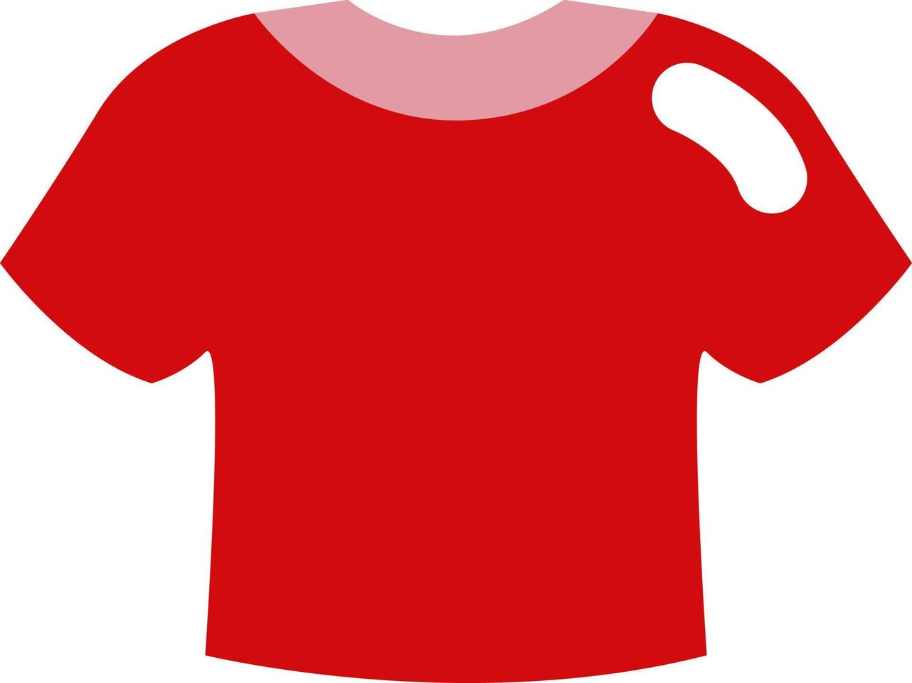 Red crop top shirt, illustration, vector on a white background.