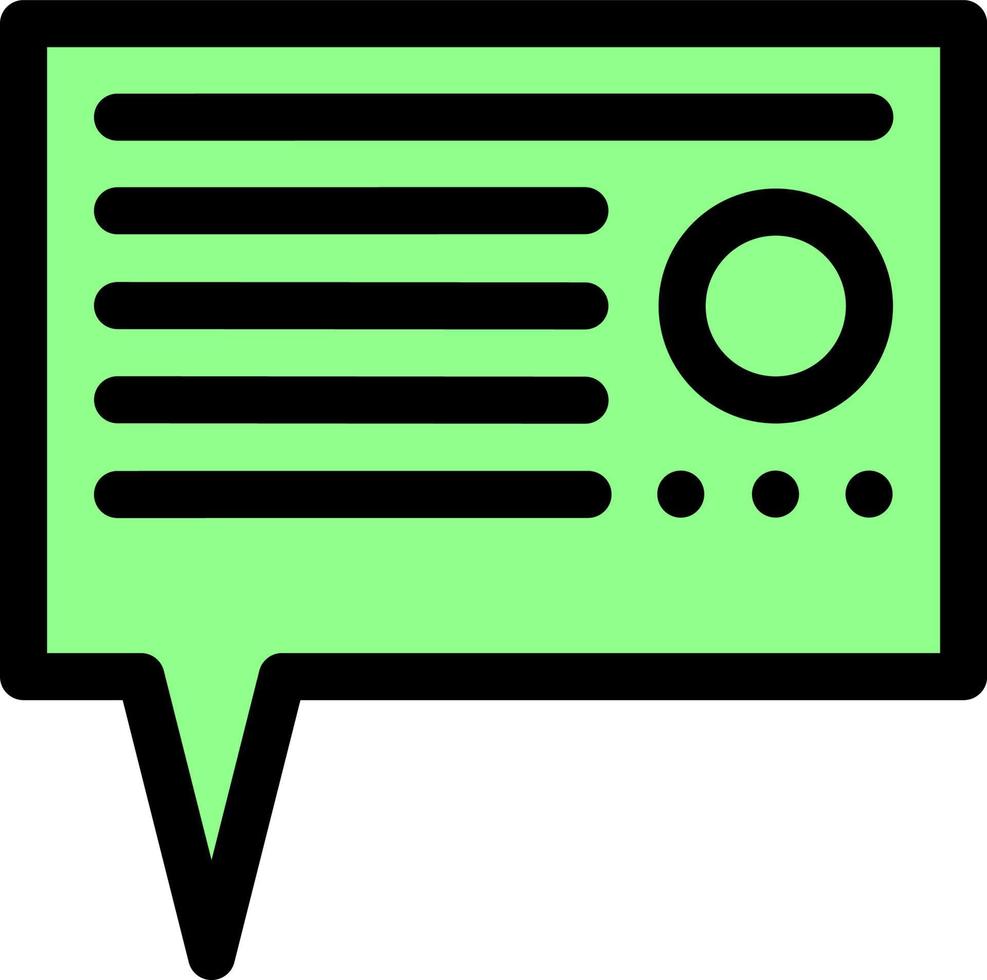 Notificación de SMS verde, ilustración, vector sobre fondo blanco.