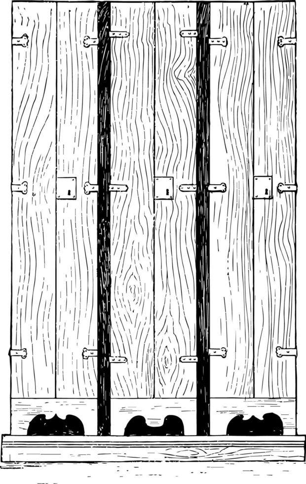 Herbarium Cabinet vintage illustration vector