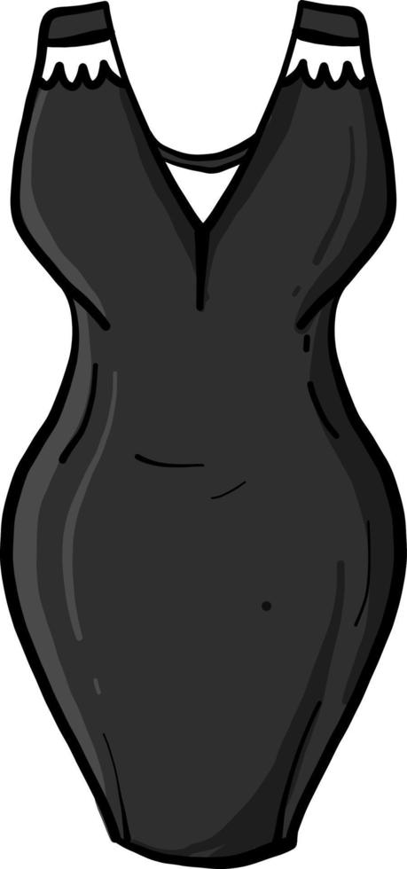 Black dress, illustration, vector on white background.