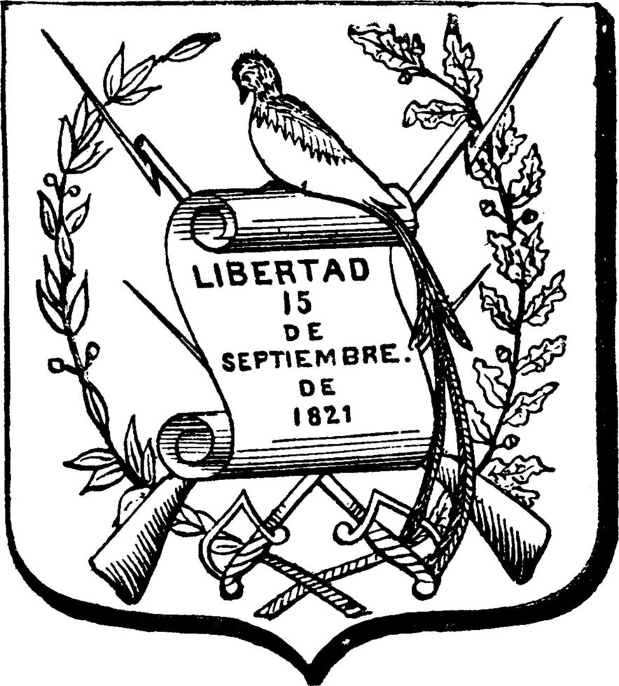 The Great Seal of Guatemala, vintage illustration. vector