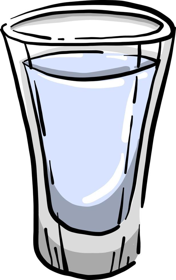 Vodka in glass, illustration, vector on white background