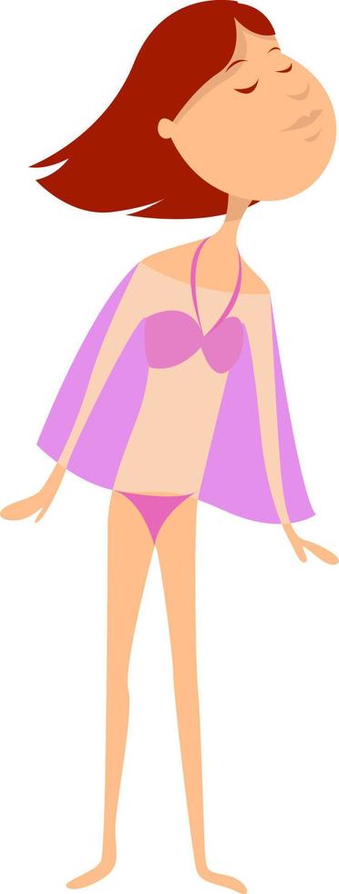 chica en estado de ánimo de verano, ilustración, vector sobre fondo blanco