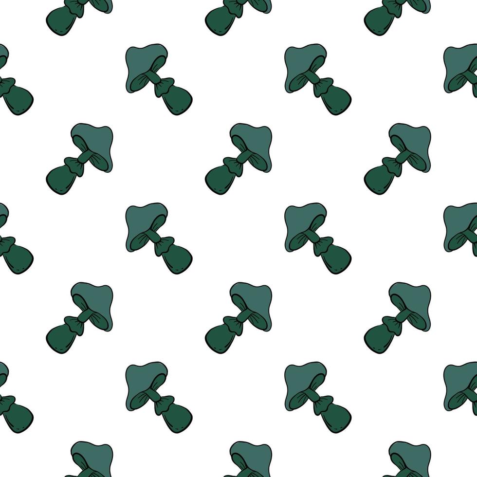 Wird green mushroom ,seamless pattern on white background. vector