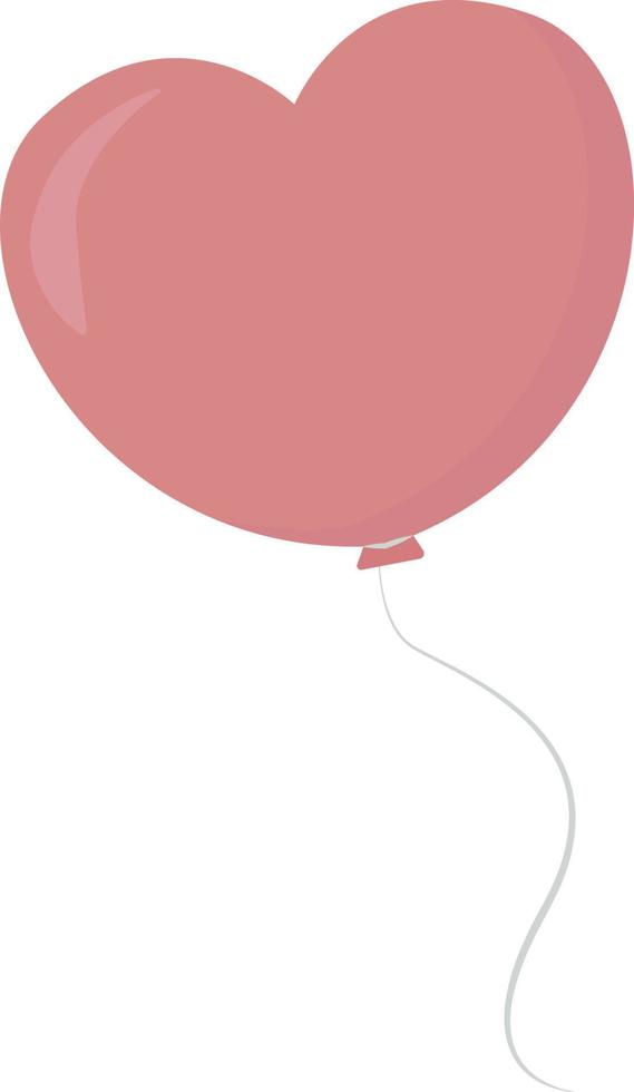 Heart balloon, illustration, vector on white background.