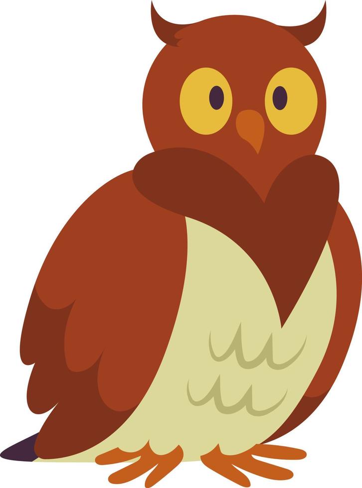 Red owl, illustration, vector on white background.