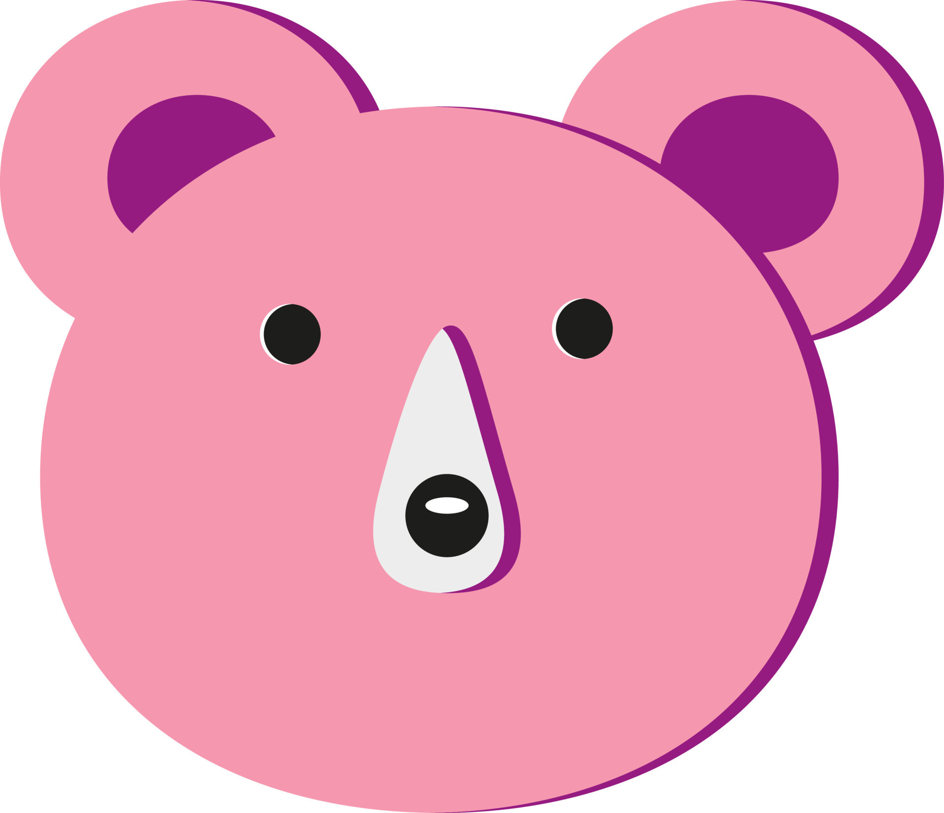 Pink bear, illustration, vector on a white background. 13818321 Vector