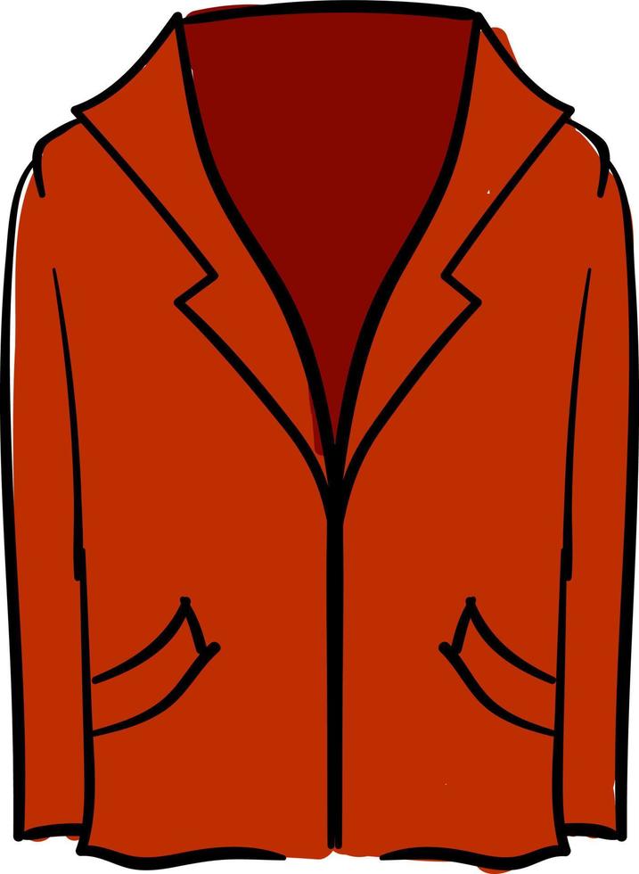 Chaqueta roja, ilustración, vector sobre fondo blanco.