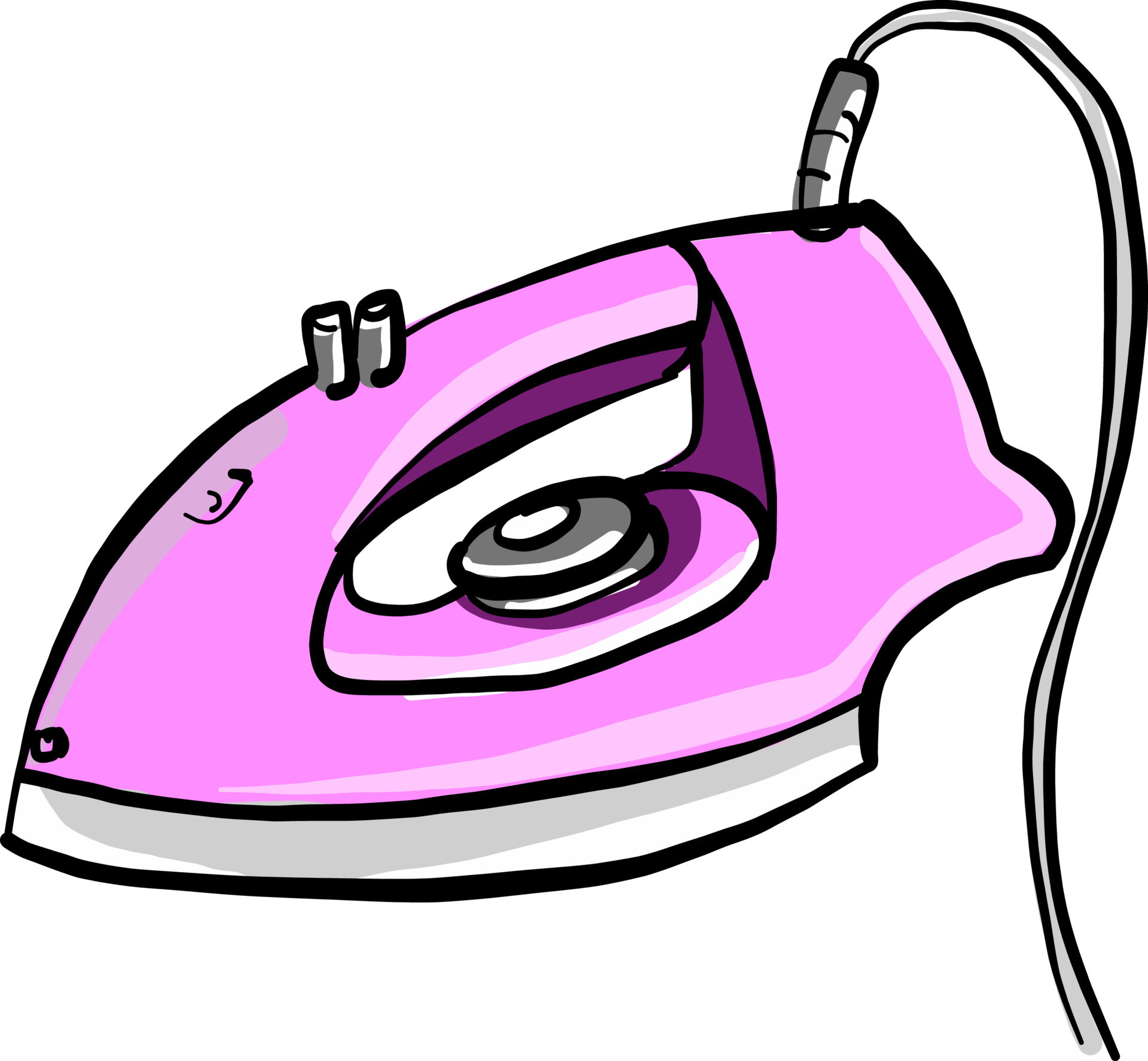 Pink iron, illustration, vector on white background. 13818330