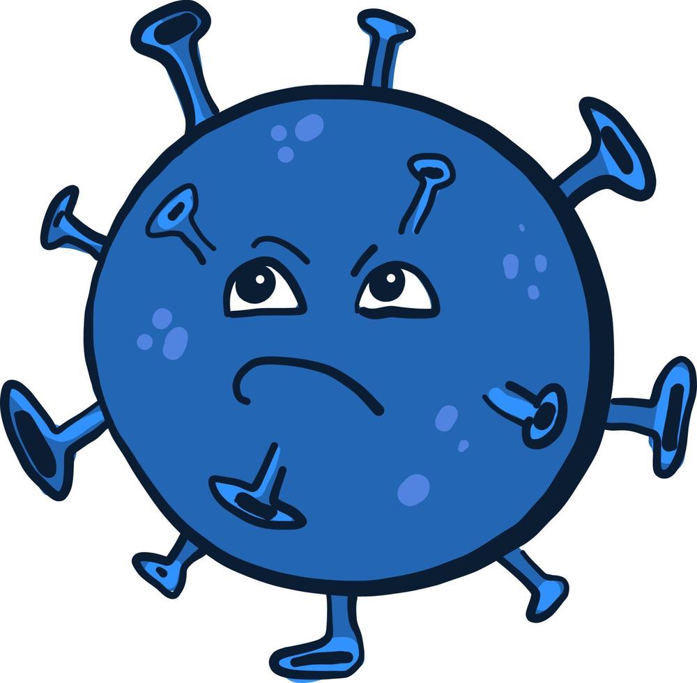 Angry coronavirus, illustration, vector on white background