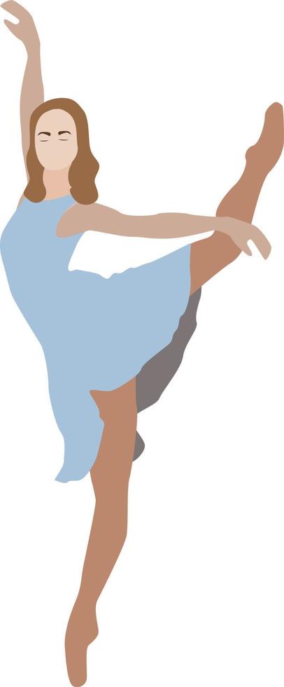 mujer bailarina, ilustración, vector sobre fondo blanco.