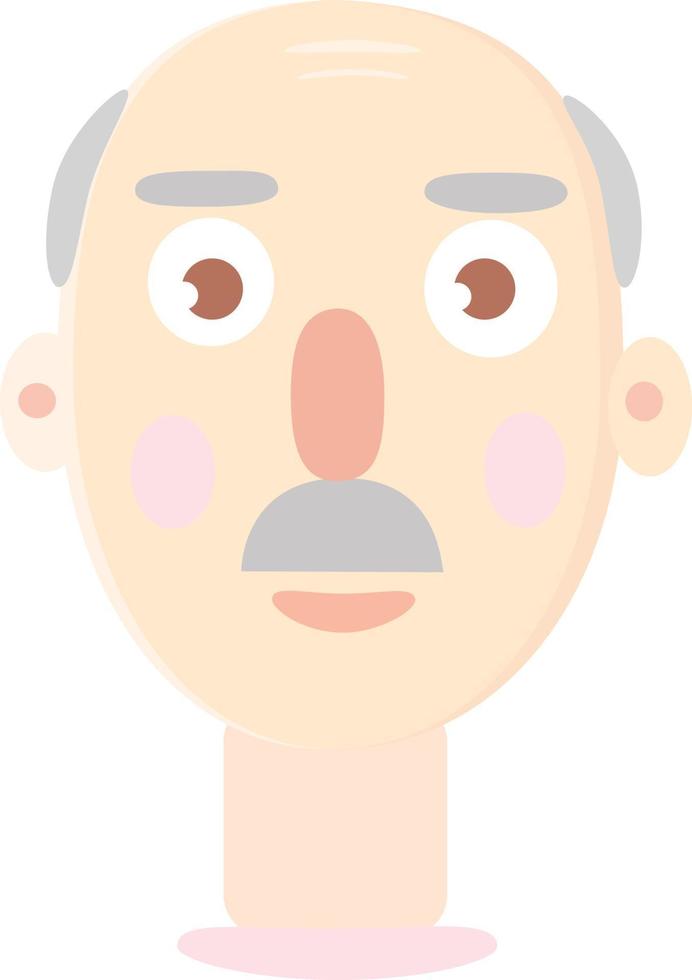 Old man, illustration, vector on white background.
