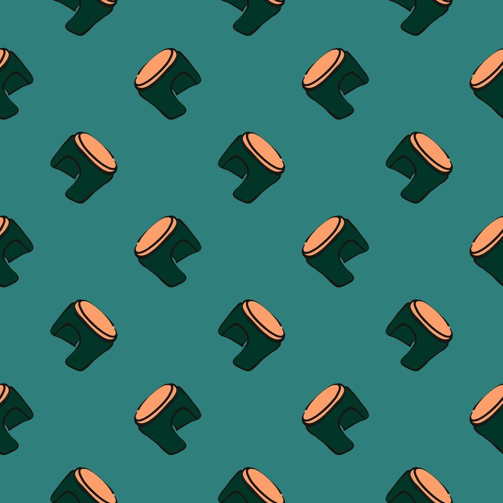 Child chair,seamless pattern on dark green background. vector