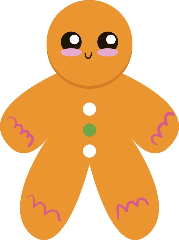 Cute gingerbread, illustration, vector on white background.