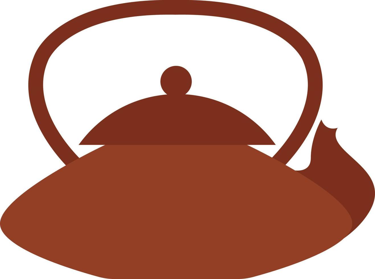 Dark red teapot, illustration, vector on a white background