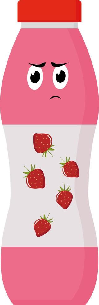 Yogurt, illustration, vector on white background.