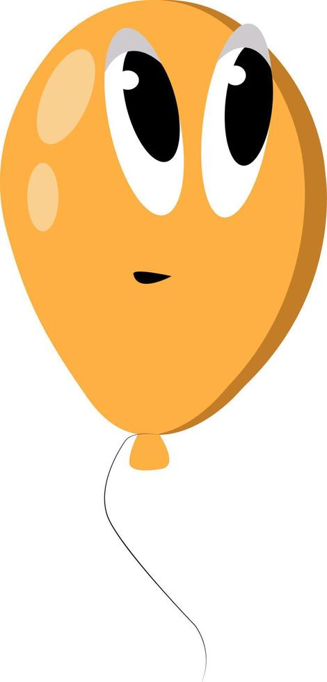 Orange balloon, illustration, vector on white background.