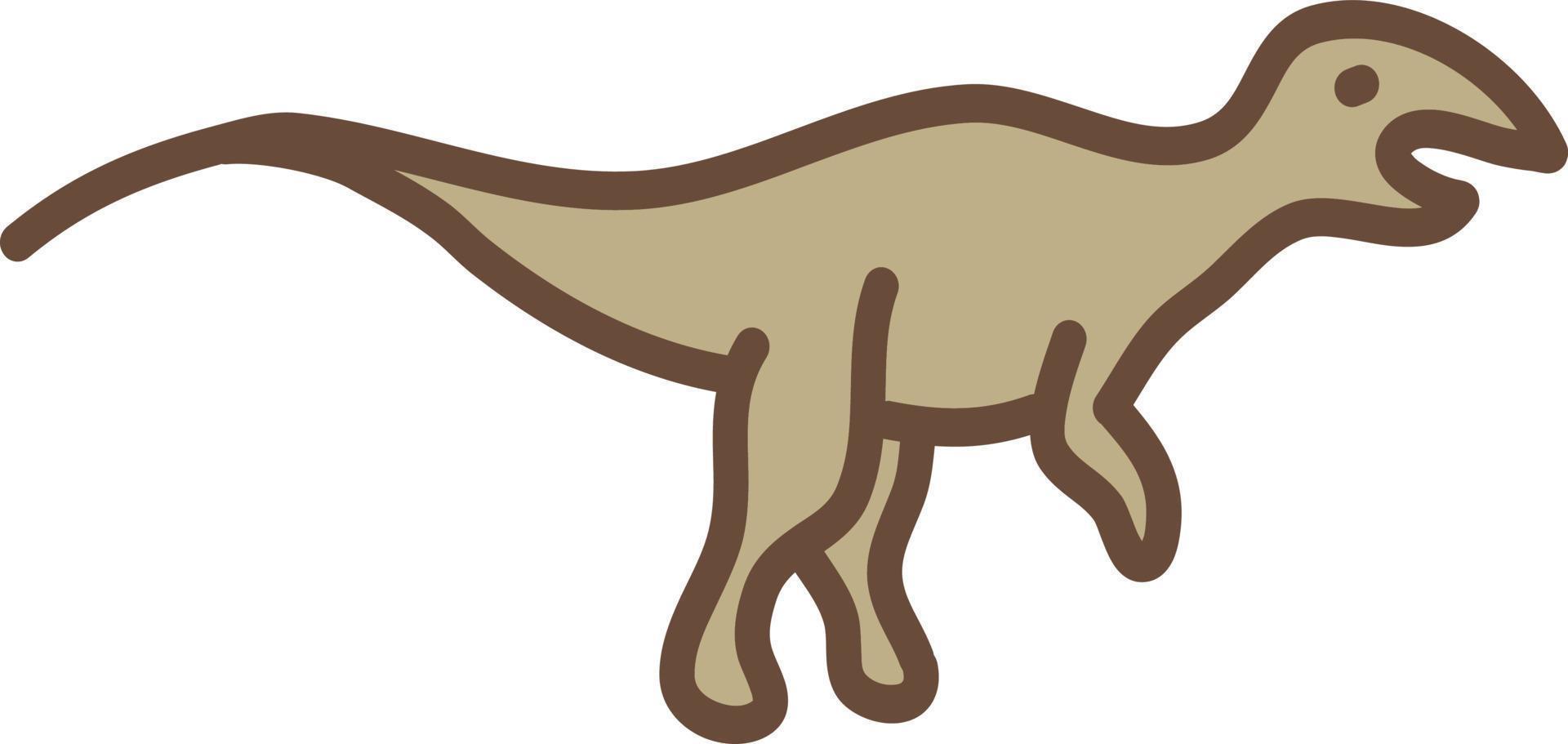 Brown dinosaur, illustration, vector on a white background.