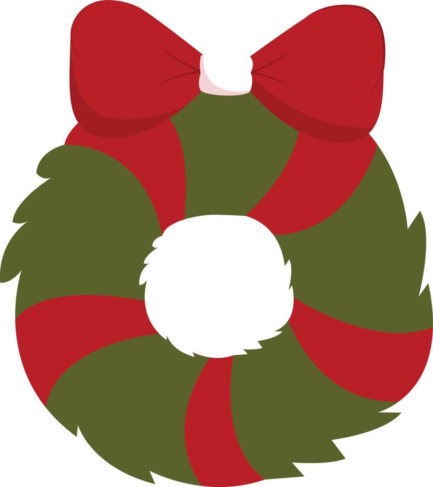 Christmas wreath, illustration, vector on white background.