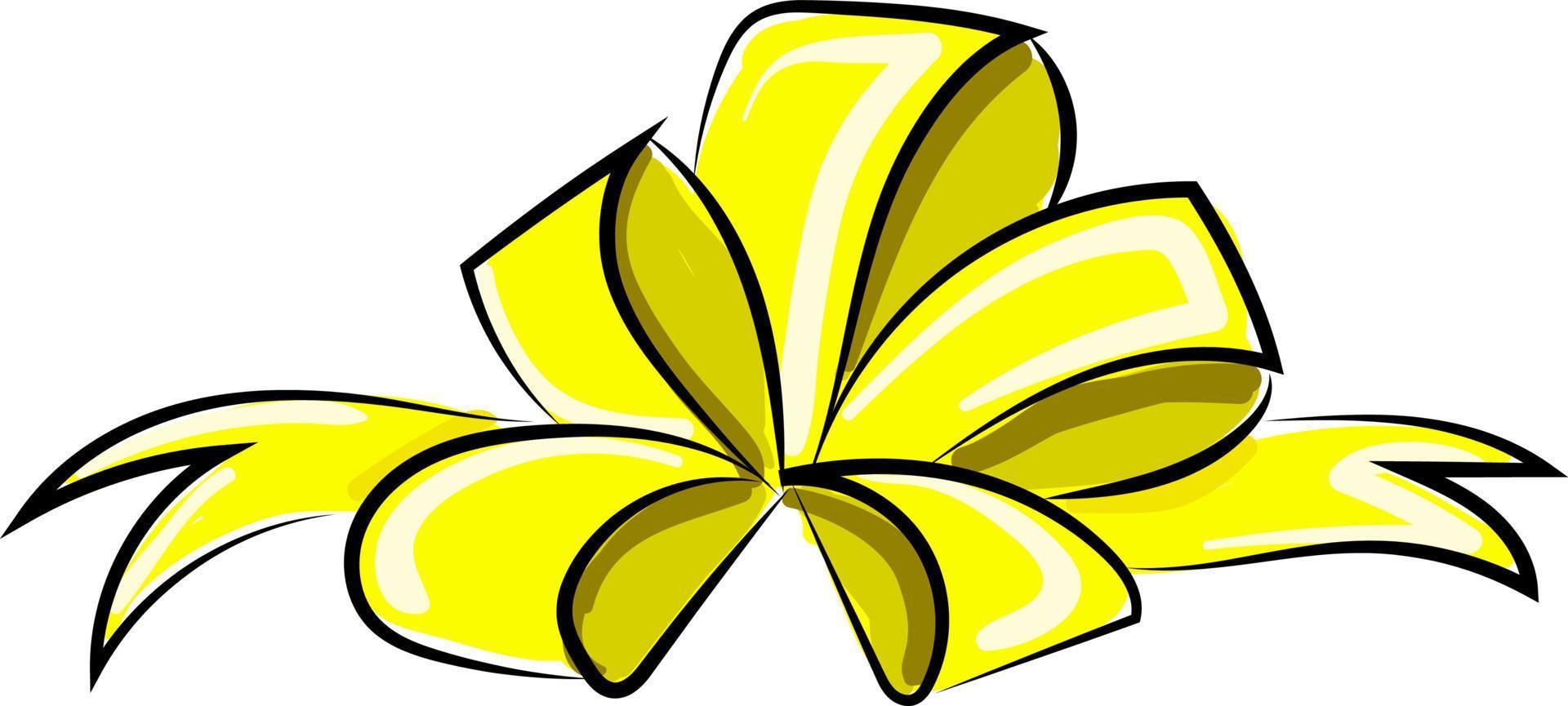 Yellow bow, illustration, vector on white background.