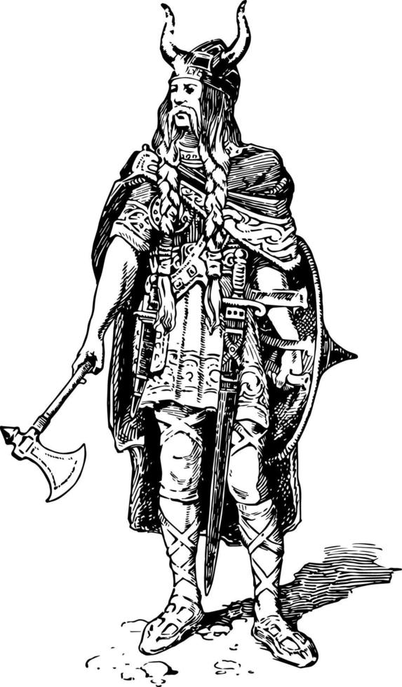 Frankish Warrior vintage illustration. vector