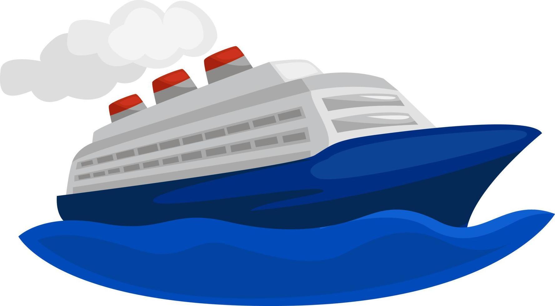 Cruise big ship, illustration, vector on white background