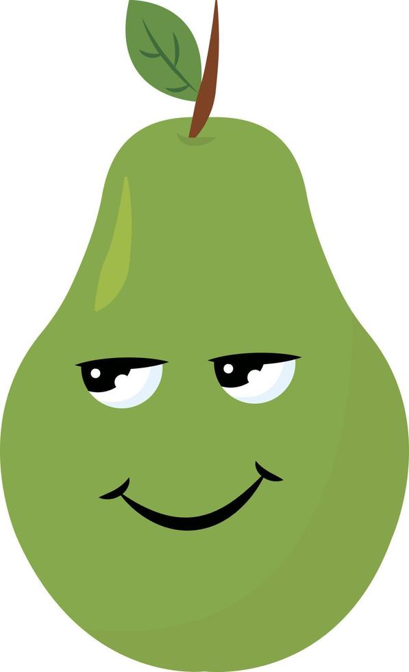 Green pear, illustration, vector on white background.