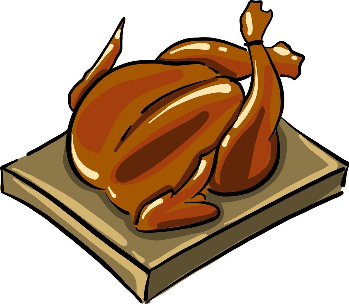 Fried chicken, illustration, vector on white background