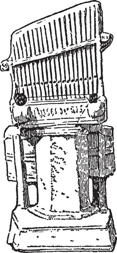 el modelo de cerámica del órgano de agua es un tipo de órgano de tubo automático soplado por aire, grabado antiguo. vector