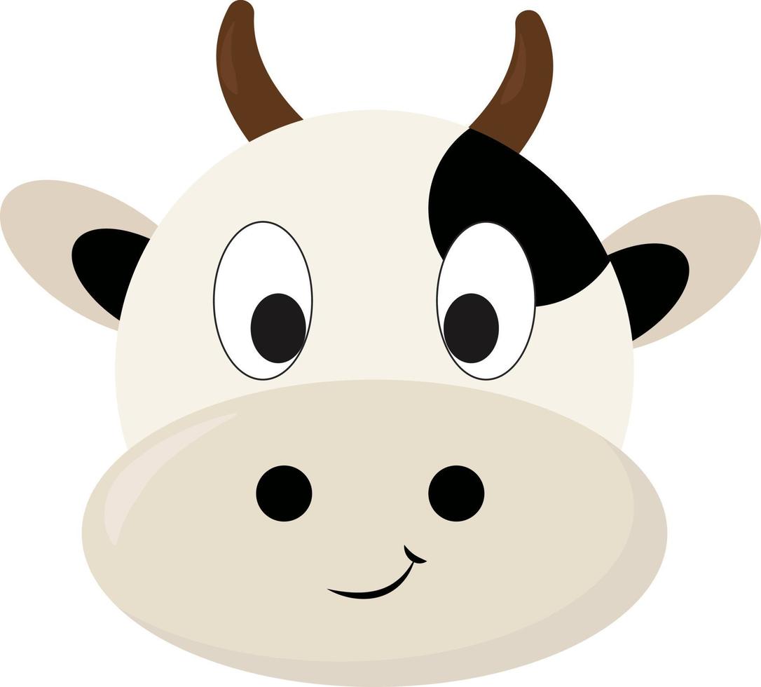 Cows head, illustration, vector on white background.