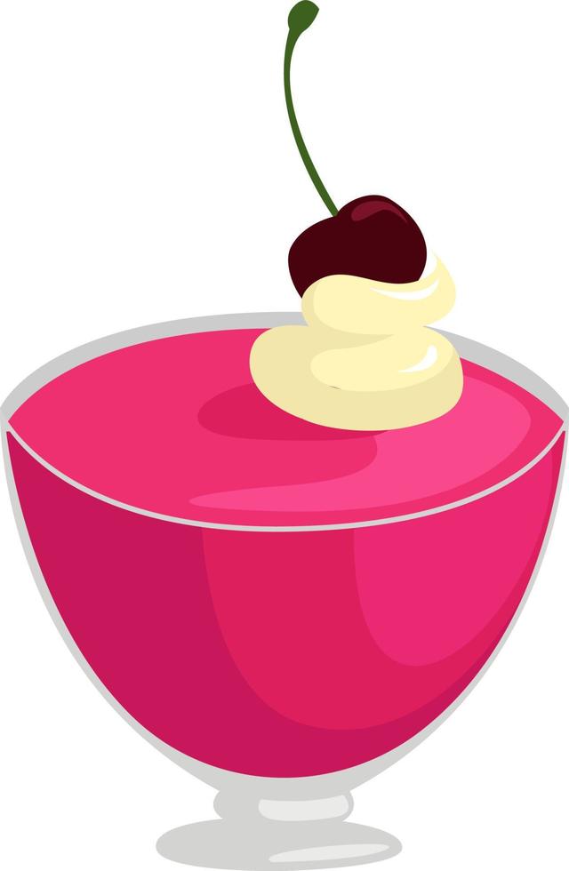 Cherry mousse, illustration, vector on white background.