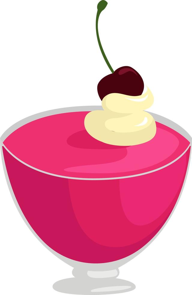 mousse de cereza, ilustración, vector sobre fondo blanco.