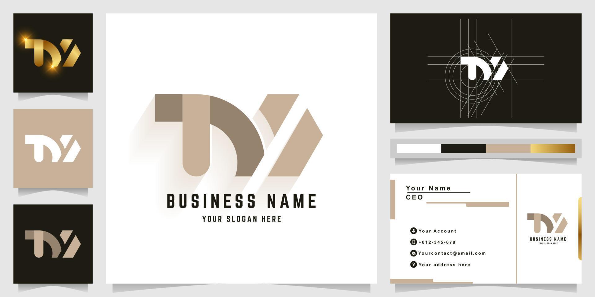 Letter TM or TN monogram logo with business card design vector