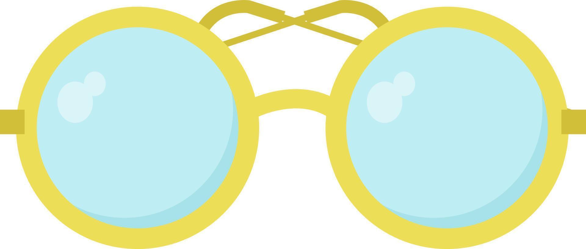 Yellow round glasses, illustration, vector on white background.