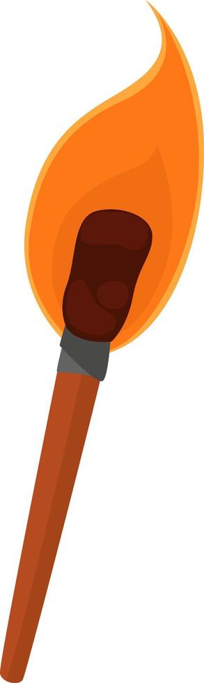 Burning torch, illustration, vector on a white background.