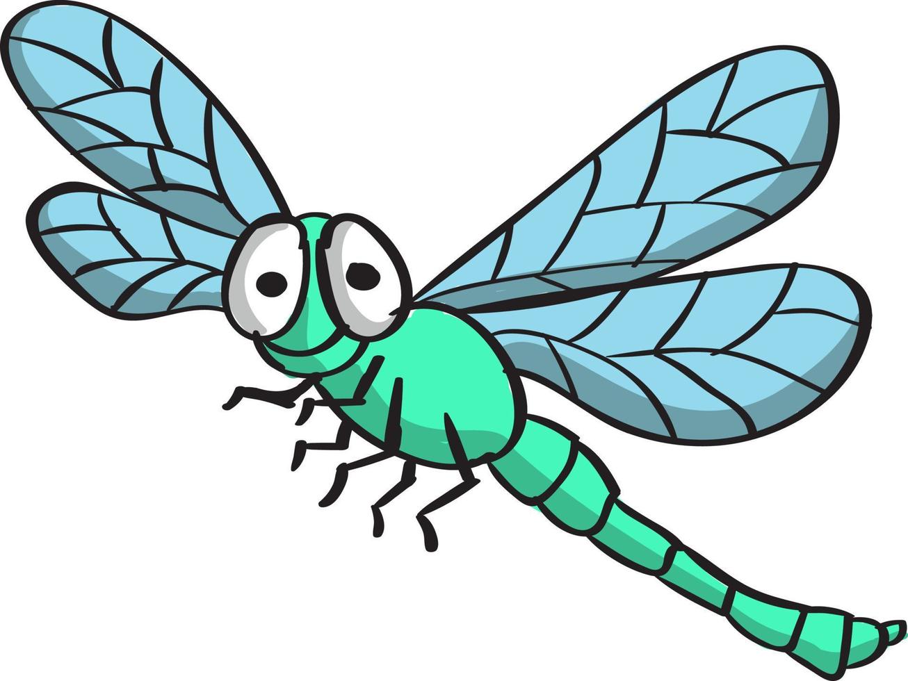Dragonfly, illustration, vector on white background.