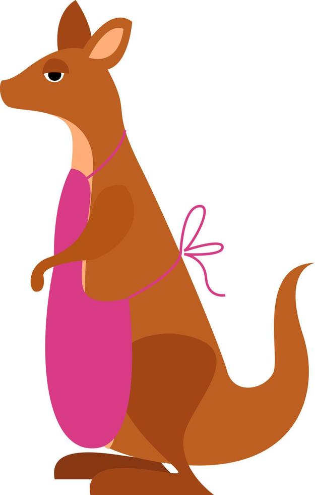 Kangaroo, illustration, vector on white background.