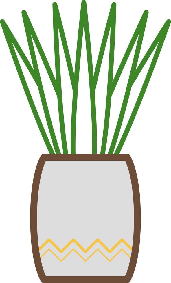 planta de caucho en maceta, ilustración, sobre un fondo blanco. vector