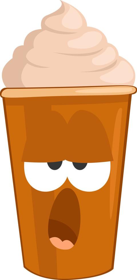 Orange coffee cup, illustration, vector on a white background.