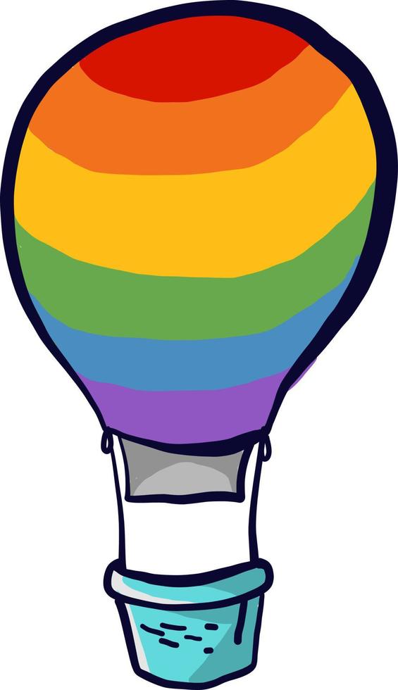 Colorful aerostat, illustration, vector on white background