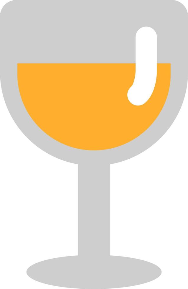 vino blanco en copa elegante, ilustración, vector, sobre un fondo blanco. vector