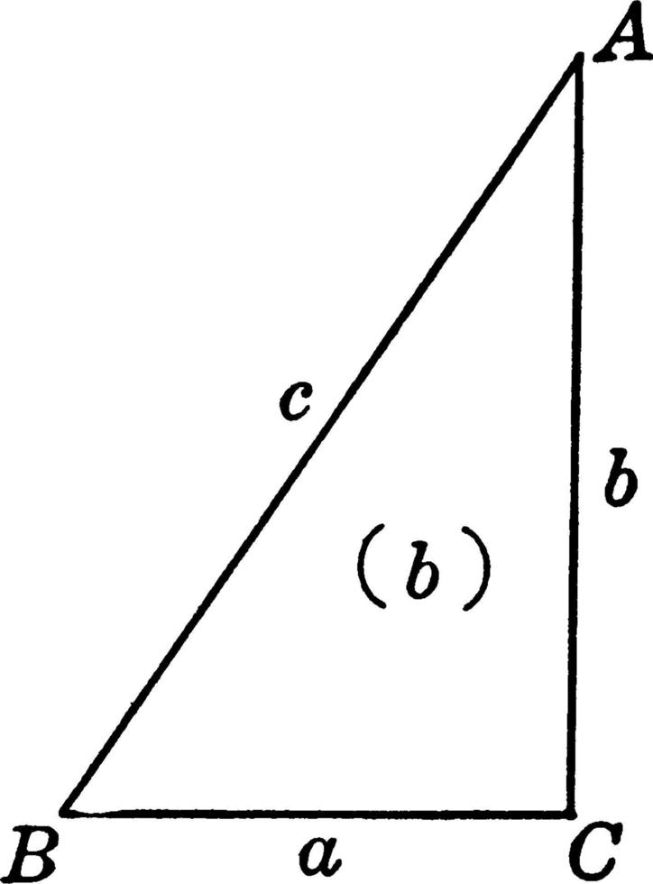 triángulo rectángulo, ilustración vintage. vector